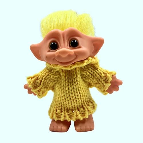 sharprepublic Lovely 4" Vintage Tiny Troll Dolls Doll Action Figures Kids Toys Gift - Yellow Hair
