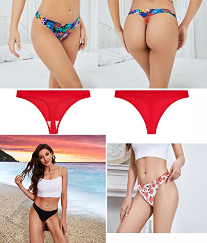 Aoerkes 9 Pack Seamless Thongs For Women No Show Underwear Low Rise Panties Breathable Invisible Hipster Thong S-Xxl(As1, Alpha, X_L, Regular, Regular, A-9 Pack, X-Large) #TOP1