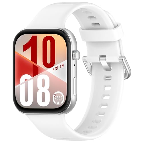 Wownadu Ersatzarmband Kompatibel für Huawei Watch Fit 5 Pro / 5/4 Pro / 4/3 Armband Damen Herren Einstellbar Silikon Sport Armbänder Weiß (Keine Uhr)
