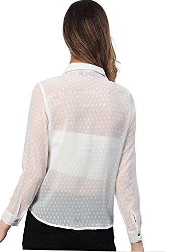 Image of Armenian Women Poly Georgette Dobby Textured Fabric Blouse Sleeve Office Lady Shirt Women Tops