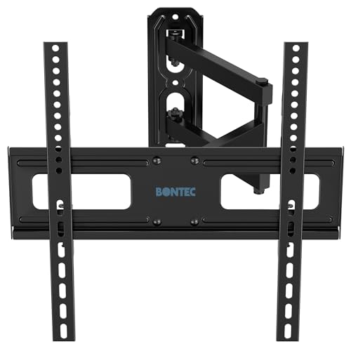 BONTEC Full Motion TV Wall Mount for 26-60 Inch LED LCD OLED Flat & Curved TVs, Swivel & Tilt Adjustable with Max VESA 400x400mm, Corner Wall Mount Bracket Holds Up to 77lbs, Easy Installati