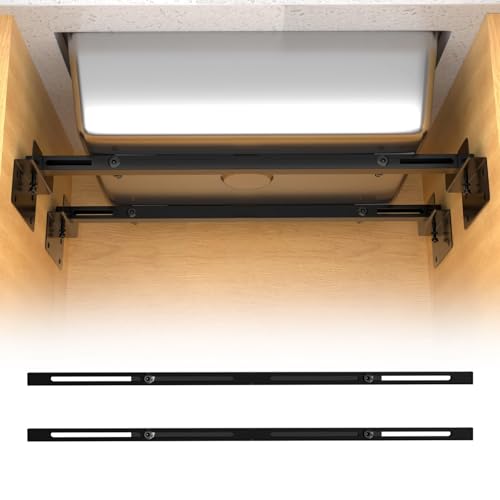 Heavy Duty Undermount Sink Brackets & Kitchen Sink Installation Parts Kit - 800 lbs Capacity Adjustable Carbon Steel Support Horizontal Space-Saving Design for Kitchen Sinks (71-100cm)