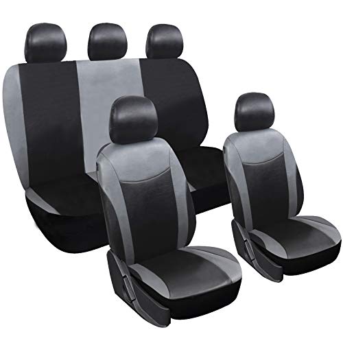 Preisvergleich Produktbild EUGAD 0003QCZT Autositzbezug Sitzbezüge Schonbezug Sitzschoner schwarz / grau