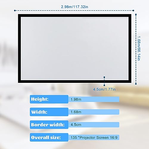 Pantalla de proyección fija 130" para cine en casa miniatura 4