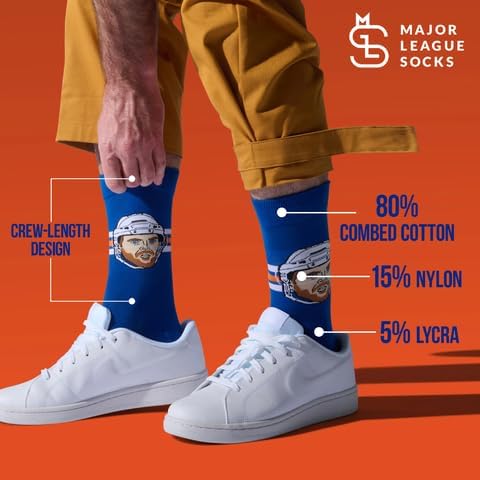 Major League Socks - NHL EDMONTON OILERS - Hockey Socks for Men & Women, Gift for Hockey Fans on All Occasions, Size 7-13 - Image 3