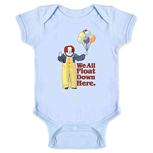 Pop Threads Minimalist Horror Clown Float Down Here Infant Bodysuit for Baby Light Blue 18M