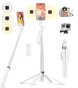 Funxee Selfie Stick Stativ mit LED-Lichtern