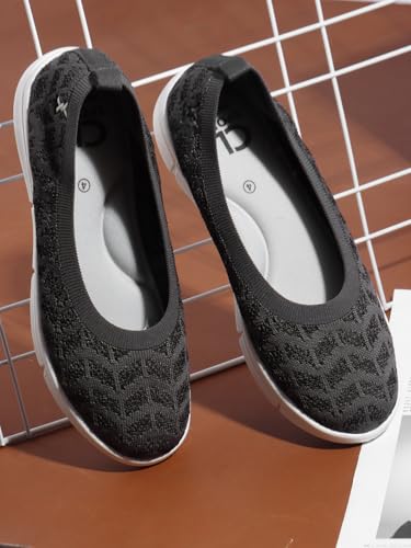 Image of Carlton London Women's Breathable Lightweight Everyday Patterned Ballet Flat
