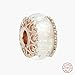 Produktbild MOCCI 2018 Herbst Irisierende Weiße Glas Rose Perle 925 Silber DIY Passt für Original Pandora Armbänder Charme Modeschmuck