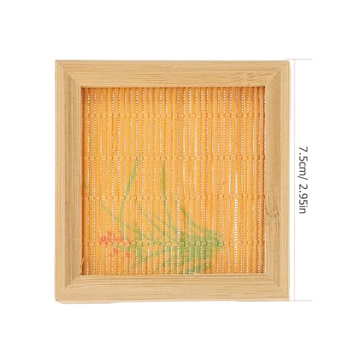 Yardwe 4 Peças Porta-Copos De Bambu Para Xícaras De Chá Tapete De Xícara De Chá Kung Fu Boho Quadrad