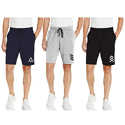 Image of KART BLACK Plus Sizes Men's Cotton Knee Length Shorts(M,L,XL,XXL,XXXL,4XL,5XL Shorts)| Casual and Night Wear Mens Shorts Pack of 3
