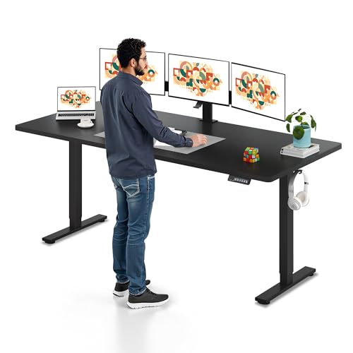 SANODESK Electric Standing Desk 79 x 32 Inches Height Adjustable Stand Up w/6-Button Ergonomic...
