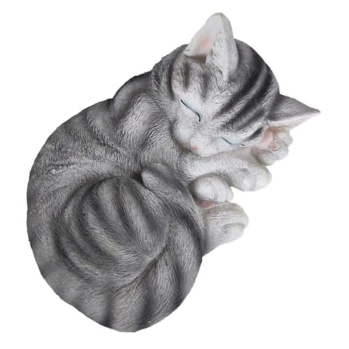 Statue de chat et marqueurs funéraires extérieurs contre l'oubli du compagnon