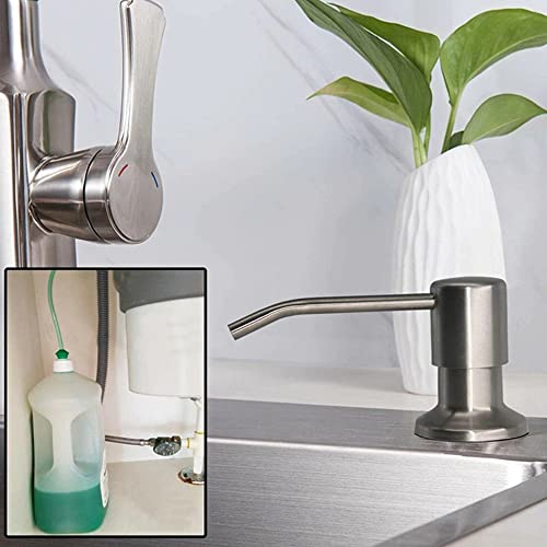 Image of amiciCare Kitchen Sink Soap Dispenser Built-in Countertop S.S Steel Dispenser Pump with 360 Degree Rotating Head and 1.15m Extension Pipe (Dispenser Pump with Extension Pipe), Plastic