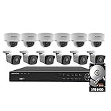 LaView 4-Megapixel (2688 x 1520) 16 Channel PoE 4K NVR HDMI - 12 Camera Security Camera System, 6X 4MP Bullet 6X 4MP IP Surveillance Cameras, 100ft Night Vision, Pre-Installed 3TB Hard Drive