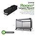 Joovy Room² Large Portable Playpen for Babies and Toddlers with Nearly 10 sq ft of Space, Large Mesh Windows for 360 View, and Waterproof Mattress Sheet - Folds Easily when Not in Use (Charcoal)