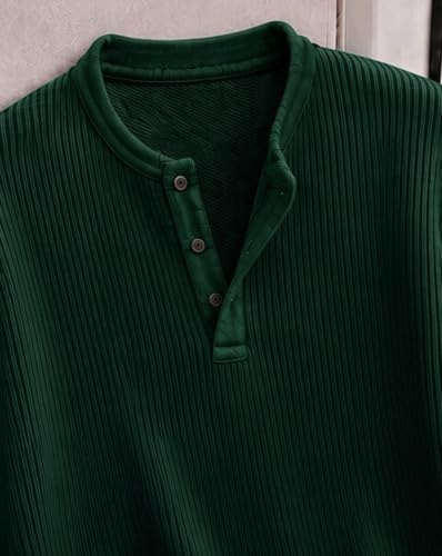 Image of AUSK Men's Premium Frill Texture Henley T Shirts || Full Sleeve Cotton Blend Casual T Shirt || Regular Fit T Shirts for Men || Ideal, Travel & Office Wear