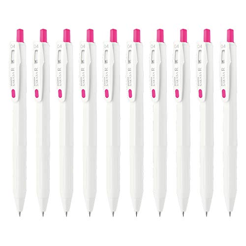 Évitez les bavures avec Zebra Sarasa R 0.4 mm lot de 10 stylos gel rose fin