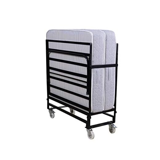 Springtek Rollaway Folding Bed with Free 6-Inch Foam Mattress, Lockable Wheels