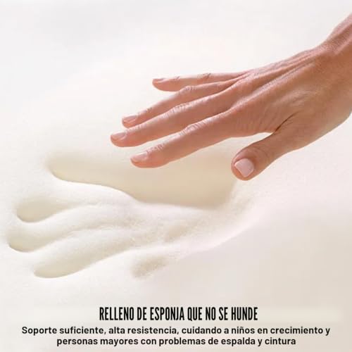 Cojín de espuma viscoelástica 50x50x10 cm con funda de algodón 5