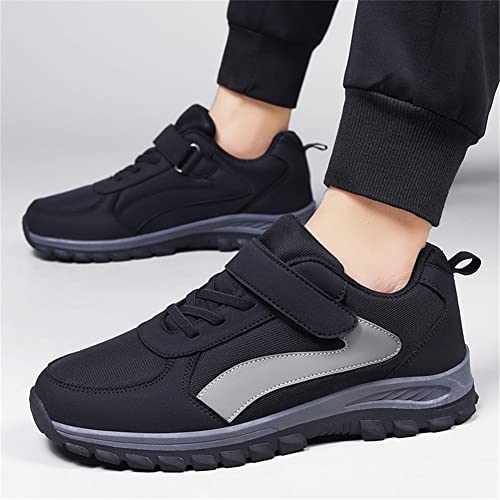 Image of LEADER SHOW Men's Comfortable Walking Shoes Non-Slip Safety Casual Sneakers for Elderly Strap Closure