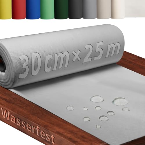 DecoHomeTextil Chemin de Table Rouleau Rouleau de Nappe intissé Tissu intissé Gris 0,3 x 25 m 80 g/m² Lavable déperlante