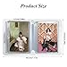 3 Inch Mini Photo Album, Heart Hollow Card Binder Photo Card Holder with Pendant 40 Pockets (pink white cat)