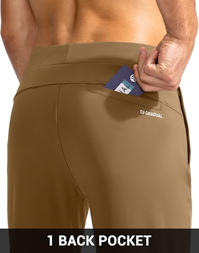 Image of G Gradual Men's Golf Joggers Pants with Zipper Pockets Stretch Sweatpants Slim Fit Track Pants Joggers for Men Work Running
