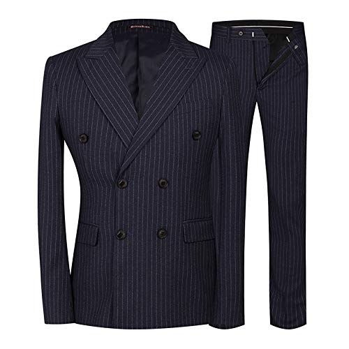 Smokings slim fit bleu royal sur mesure à revers cranté pour homme