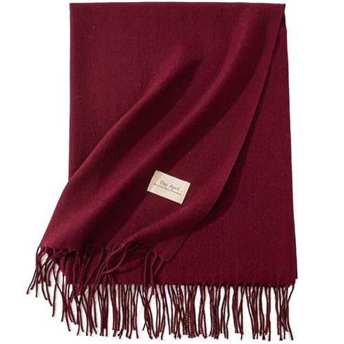 UTOWO Women Winter Scarf Soft Warm Shawls Scarves with Tassels Men Winter Warm Long Large Scarve 78.5IN*26.5IN Fashion Soild Scarfs
