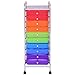 Giantex 10 Drawer Rolling Storage Cart Tools Scrapbook Paper Office School Organizer, Multi-Color