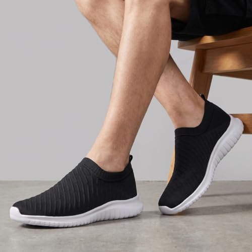 Image of TIOSEBON Men's Slip On Walking Shoes Arch Support Knit Mesh Lightweight Casual Comfortable Gym Workout Running Tennis Travel Standing Sneakers