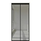 Zanzariera 140 x 170 cm Anti Zanzare Insetti, Chiusura Automatica Magnete Zanzariera, Tenda con Calamita per Porte Finestre Scorrevole, Nero