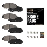 Max Advanced Brakes EliteMAX Front & Rear Brake Pads Set| Fits 2007-2017 Jeep Wrangler (11.89' Dia Front Rotor)| Heavy-Duty Braking & Towing| Carbon Ceramic Brake Pad with Hardware| 8 Pcs