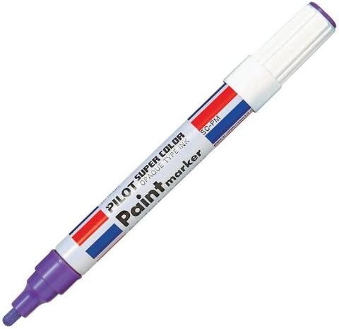 Pilot Supercolour Permanent Paint Marker Bullet 4.5 mm Tip - Violet, Box of 12