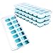OMorc Ice Cube Trays 4 Pack, Easy-Release Silicone and Flexible 14-Ice Trays with Spill-Resistant Removable Lid, LFGB Certified and BPA Free, Stackable Durable and Dishwasher Safe