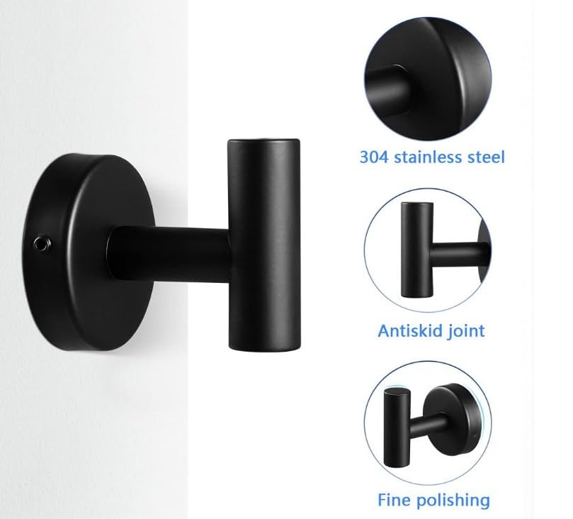 4x Schwarze Eisenhaken Für Wandmontage - Multifunktional & Robust