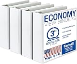 Samsill 3 Inch 3 Ring Binders, Economy R...
