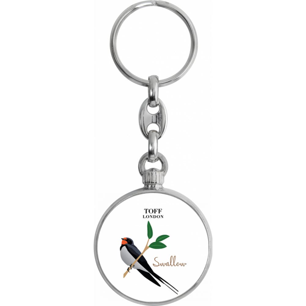 Toff London Unisex Silver Swallow Bird Keyring