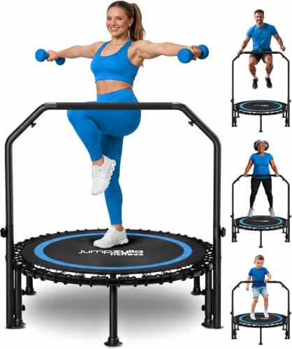 JUMPZYLLA Mini Rebounder Trampoline with Bar