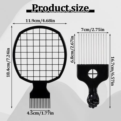 2 pzas Peine Metal para Cabello Rizado Afro miniatura 2
