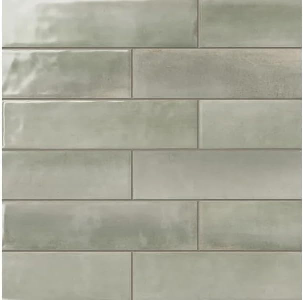 Crossroads 4 in. x 16 in. Ceramic Undulated Wall Tile (14.60 Sq. Ft. / Case) (Sage Green)