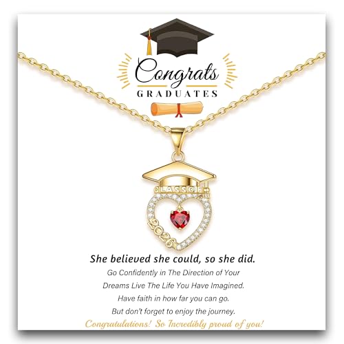 Cadeau de remise de diplôme pour elle : collier pierre de naissance gravé 2026