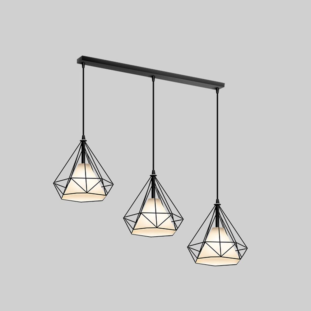 Luminaire suspendu vintage pour îlot de cuisine rectangulaire