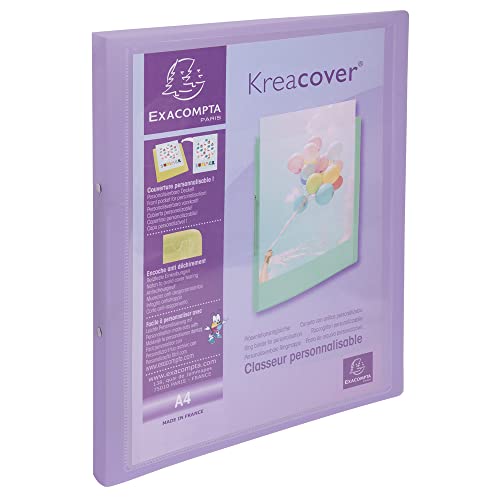 Exacompta 54279E 5er Pack Ringbuch KreaCover aus flexiblem Kunststoff für DIN A4, 2-O Ring Mechanik 15 mm, Rücken 20 mm, Außenmaße 32 x 25 cm farbig sortiert