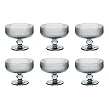 Matière : Verre Paris Prix Secret de Gourmet - Lot de 6 Coupes à Glace Strie Ema 34cl Gris