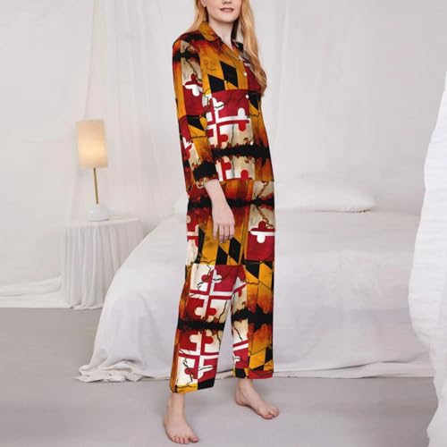 Pyjama confortable haut de gamme motif drapeau vintage du Maryland - 3
