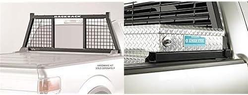 RealTruck Backrack Half-Safety Rack Frame + Hardware Kit for use w/ 21" Toolbox, Combo | Black, No Drill | 149SM & 30122TB | Fits 2019-2025 Chevrolet/GMC Silverado/Sierra 1500