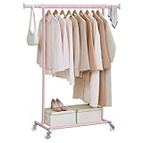Robuster Kleiderständer auf Rädern, ausziehbare Kleiderstange...