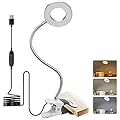 Skymore Clip on Light -3 Color Modes&10 Brightness LED Reading Desk Light with Clamp Flexible Gooseneck Book Light for Kids' Bedtime Reading, Zoom Meetings, Clip on Table, Headboard, Dorm&Office Use